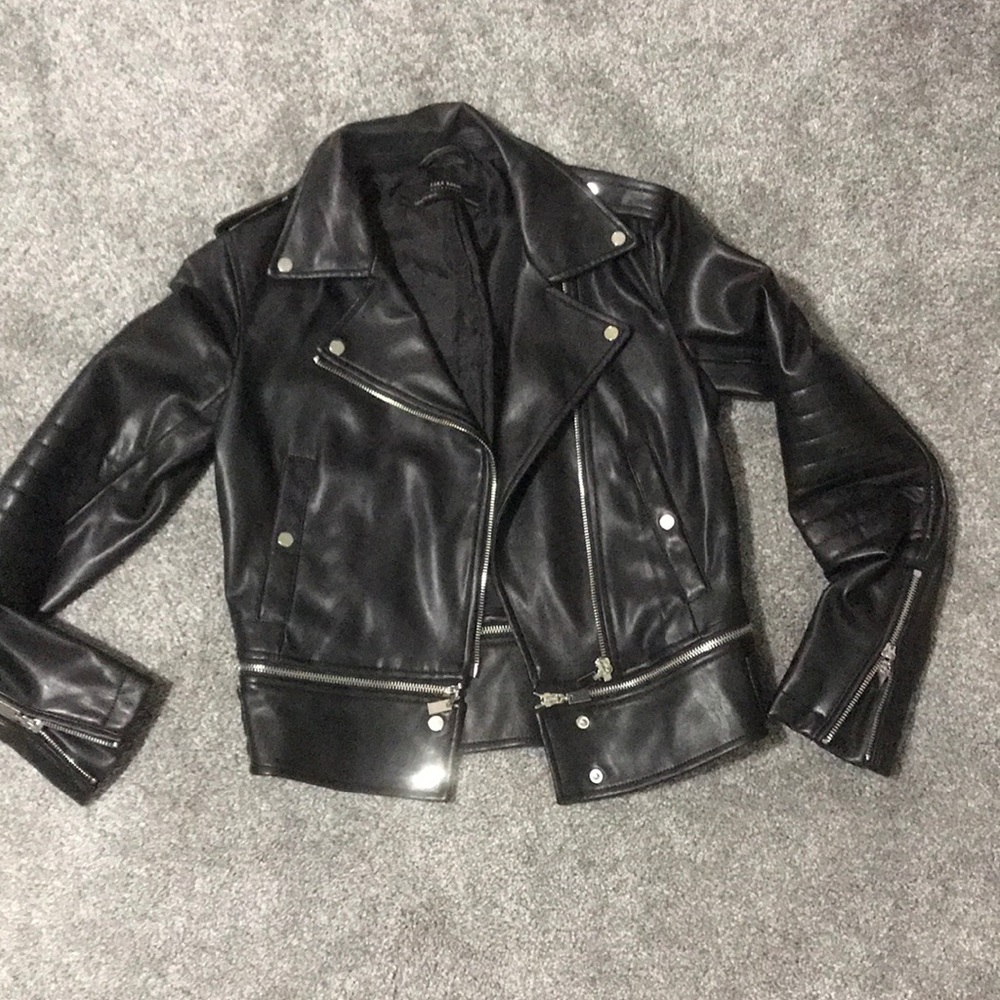 Zara faux leather moto jacket like new